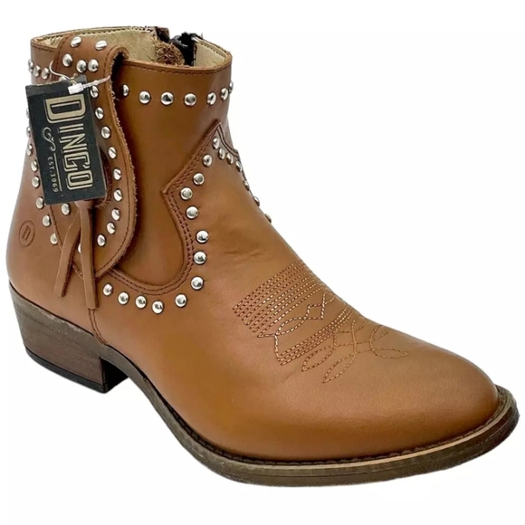 Dingo Women's Destry Leather Western Booties - Camel, Size 7 M - Picture 1 of 4
